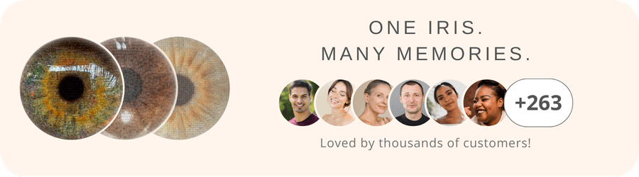 One iris, thousands of memories social proof card.